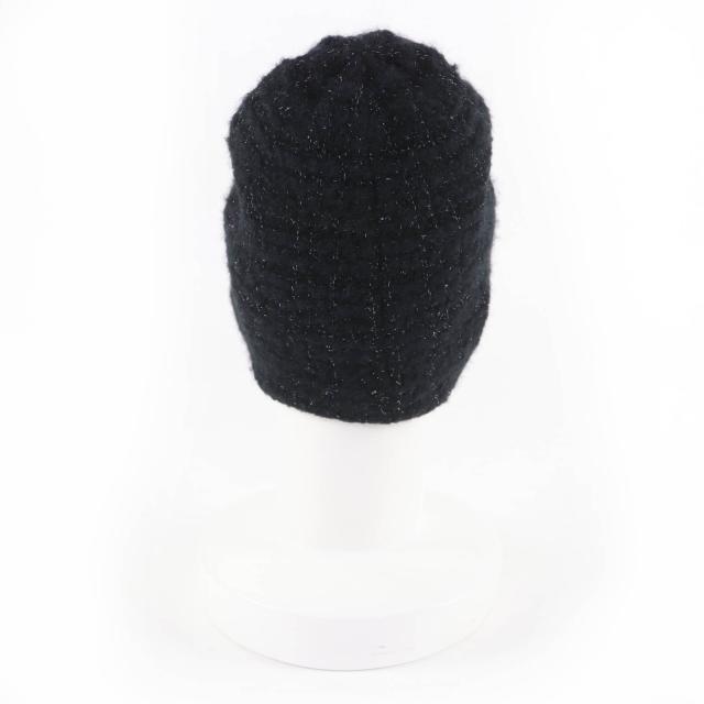 美品 CHANEL シャネル ツイード カシミヤ×シルク ニット帽 ビーニー 美品☆CHANEL シャネル カシミヤ シルク ココマーク ツイード ニット