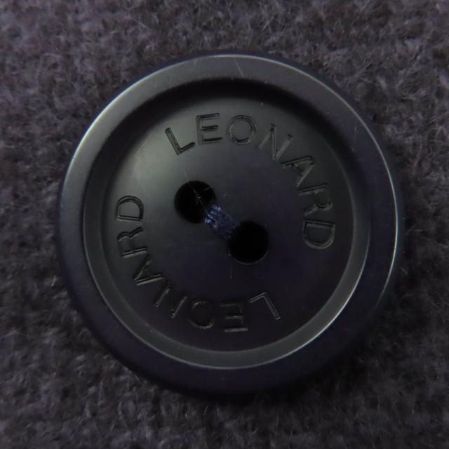 美品☆LEONARD FASHION レオナール ファッション アンゴラ カシミヤ混 ロゴボタン・ベルト付 コート パープル 13 正規品 レディース_5