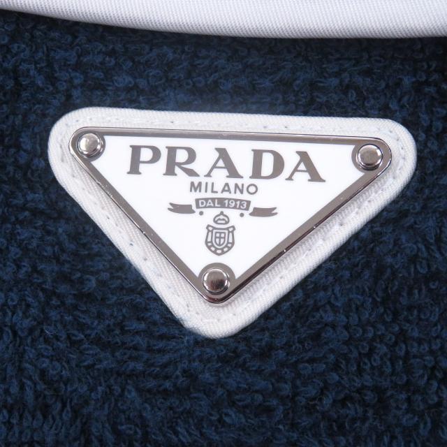極美品□PRADA プラダ 2023年製 SPH154 トライアングルロゴ 三角プレート パイル ショートパンツ ネイビー XL イタリア製 正規品 メンズ_4