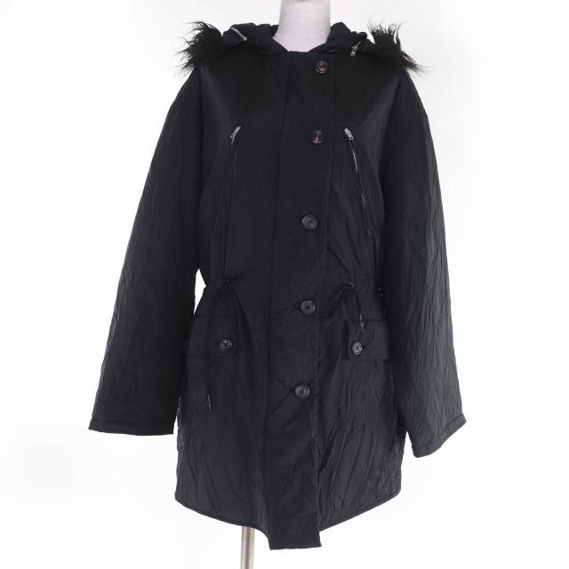 美品☆OUR LEGACY アワーレガシー W4241SS Subtle Parka シワ加工 イタリア製生地使用 フード付 ZIP UP コート ブラック 36 レディース