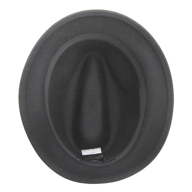 極美品▲GUCCI グッチ 323166 ウール100％ レザー使い インターロッキングG金具付 フェルトハット 中折れハット 黒 L 伊製 正規品 メンズ_5