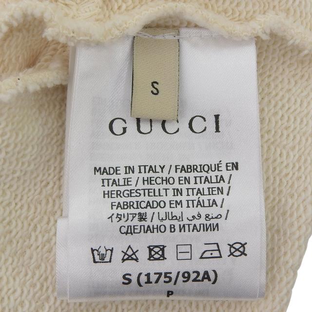 極美品▲GUCCI グッチ 740047 コットン100％ カットオフデザイン クロップド丈 半袖シャツ アイボリー S イタリア製 正規品 レディース_6