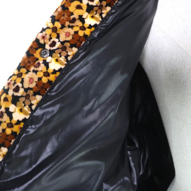 極美品★MONCLER モンクレール 20-21AW DAOS シルク混 デカロゴワッペン付 花柄 ベロア ダウンジャケット ブラウン系 3 正規品_4