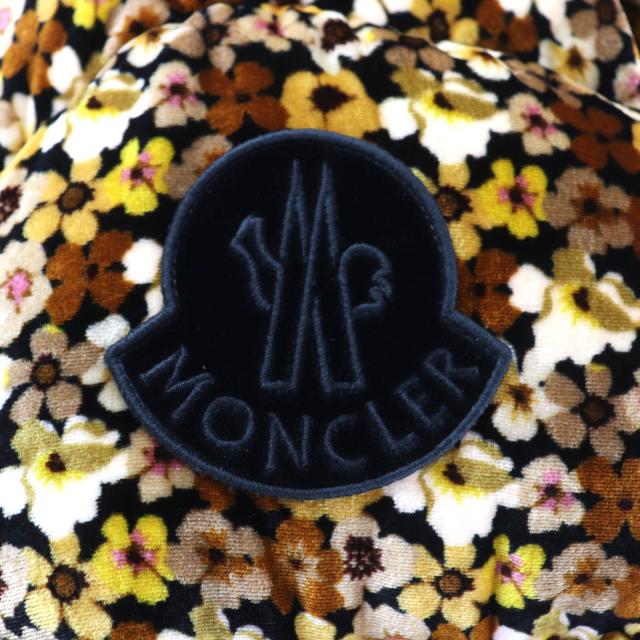 極美品★MONCLER モンクレール 20-21AW DAOS シルク混 デカロゴワッペン付 花柄 ベロア ダウンジャケット ブラウン系 3 正規品_5