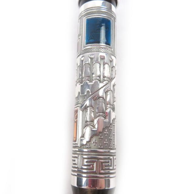 極美品□Montegrappa モンテグラッパ ヴィンテージ L.E. 2000 Human Civilization SV925 ペン先18K Mニブ 超希少 万年筆 ブラウン系 シルバー メンズ 総重量66.52g 中古)Montegrappa モンテグラッパ 万年筆 L.E. 2000 Human