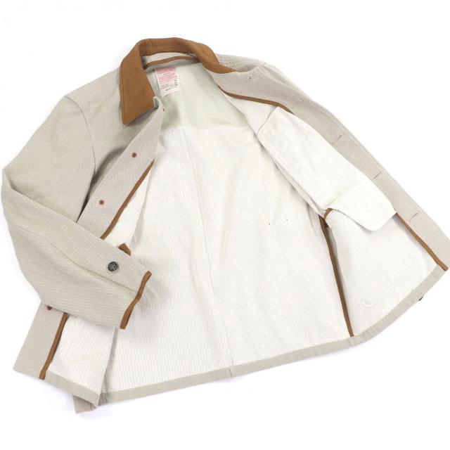 極美品□ナイスネス 25SS NN-0201B15 LORAN Herringbone Hunting Jacket ヘリンボーン レザー使い ハンティングジャケット M 日本製_2