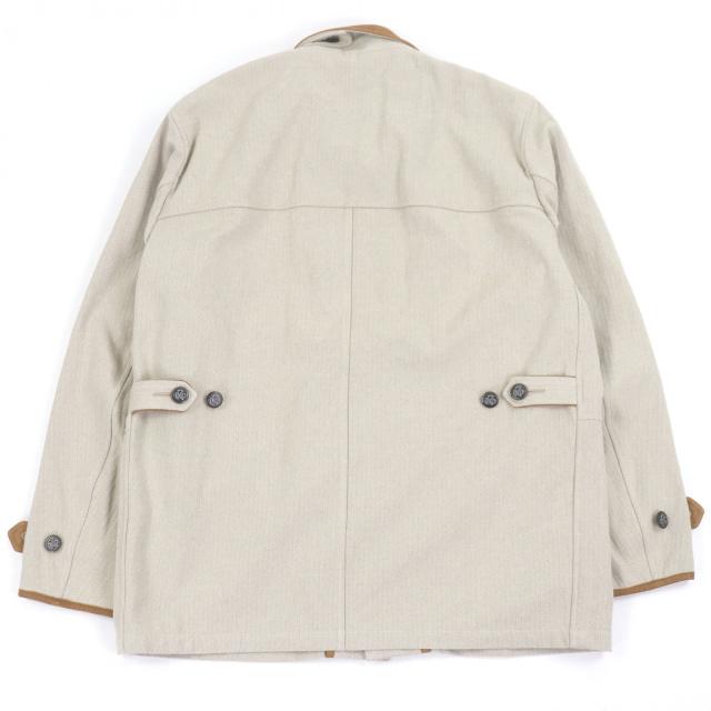 極美品□ナイスネス 25SS NN-0201B15 LORAN Herringbone Hunting Jacket ヘリンボーン レザー使い ハンティングジャケット M 日本製_3