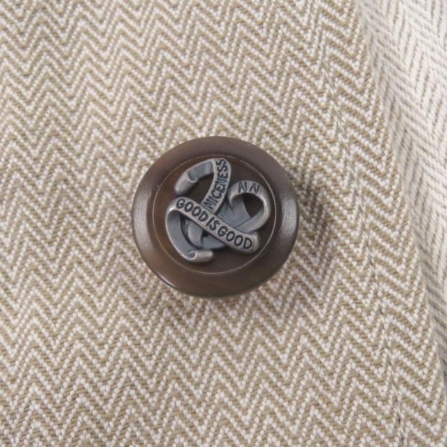 極美品□ナイスネス 25SS NN-0201B15 LORAN Herringbone Hunting Jacket ヘリンボーン レザー使い ハンティングジャケット M 日本製_4