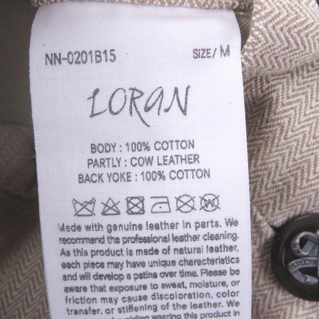 極美品□ナイスネス 25SS NN-0201B15 LORAN Herringbone Hunting Jacket ヘリンボーン レザー使い ハンティングジャケット M 日本製_6