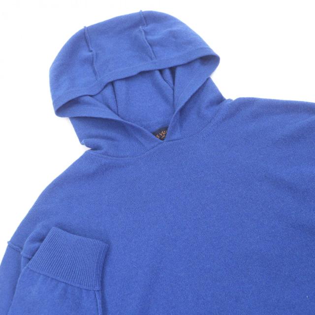 美品□LOUIS VUITTON ルイヴィトン 20SS カシミヤ シルク インサイドアウト ロゴプレート プルオーバー ニットパーカー XS 伊製 正規品_1
