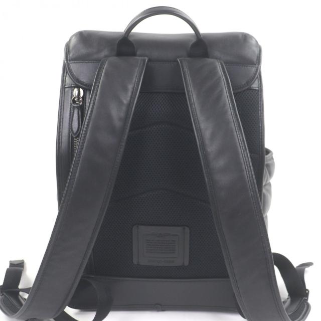 極美品□COACH コーチ C6614 リーグ フラップ バックパック ウィズ キルティング レザー リュックサック デイパック ブラック メンズ_2