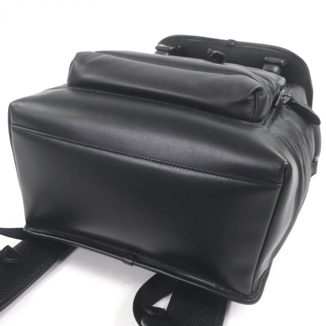 極美品□COACH コーチ C6614 リーグ フラップ バックパック ウィズ キルティング レザー リュックサック デイパック ブラック メンズ_4