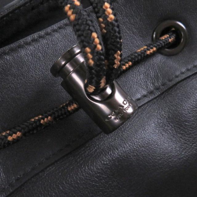 極美品□COACH コーチ C6614 リーグ フラップ バックパック ウィズ キルティング レザー リュックサック デイパック ブラック メンズ_7