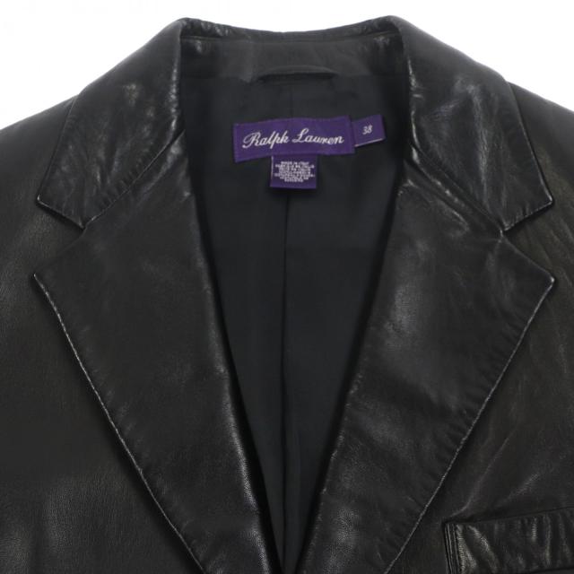 極美品▼RALPH LAURENPURPLE LABEL ラルフローレンパープルレーベル 牛革 カーフスキン シングルジャケット テーラード 38 正規品 メンズ_1