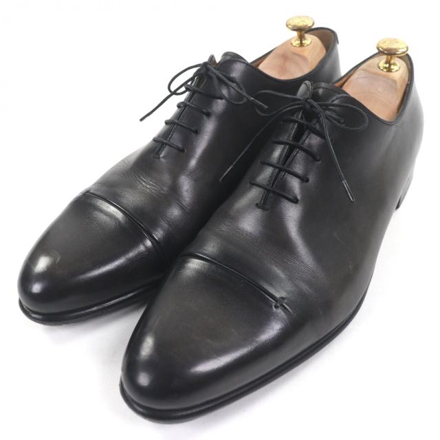 美品▼BERLUTI ベルルッティ ガスパール ガレ ドレープ パティーヌ ストレートチップ レースアップ レザーシューズ ブラック 10.5 メンズ 59,400円