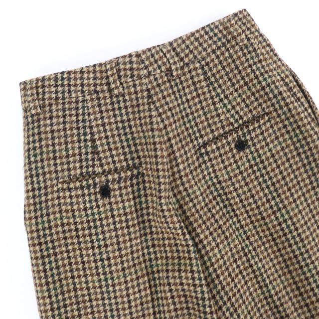 極美品☆CELINE セリーヌ 2P240223F ウール100％ 千鳥格子 センタープレス パンツ ボトムス ブラウン 38 イタリア製 正規品 レディース_4