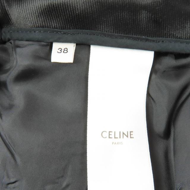 極美品☆CELINE セリーヌ 2P240223F ウール100％ 千鳥格子 センタープレス パンツ ボトムス ブラウン 38 イタリア製 正規品 レディース_7