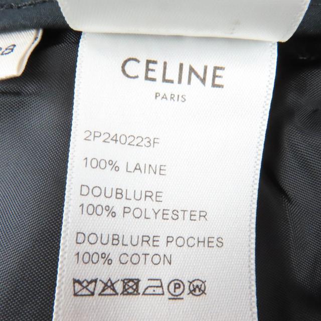 極美品☆CELINE セリーヌ 2P240223F ウール100％ 千鳥格子 センタープレス パンツ ボトムス ブラウン 38 イタリア製 正規品 レディース_8