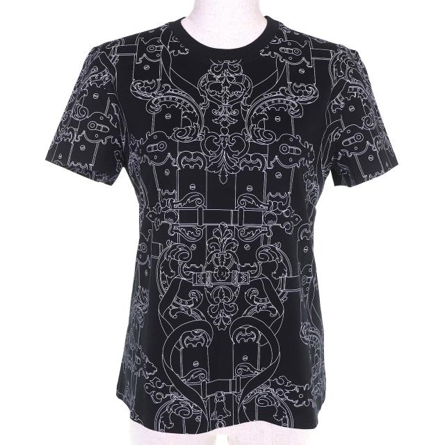 未使用品△HERMES エルメス 26SS 6E4627DH フェロヌリーリミックス コットン100％ クルーネック 半袖Ｔシャツ ブラック 36 伊製 正規品