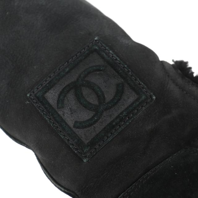 美品△CHANEL シャネル G26278 ココマーク ムートンブーツ ロングブーツ ブラック 37.5 イタリア製 レディース オススメ◎_8
