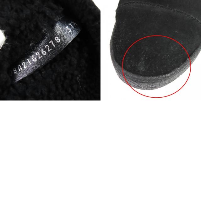 美品△CHANEL シャネル G26278 ココマーク ムートンブーツ ロングブーツ ブラック 37.5 イタリア製 レディース オススメ◎_9