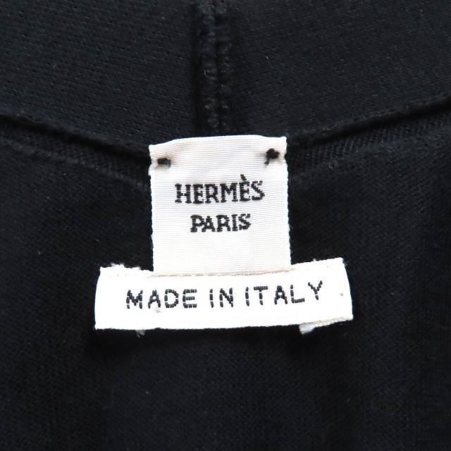 美品△HERMES エルメス コットン100％ Vネック 長袖 ニット トップス