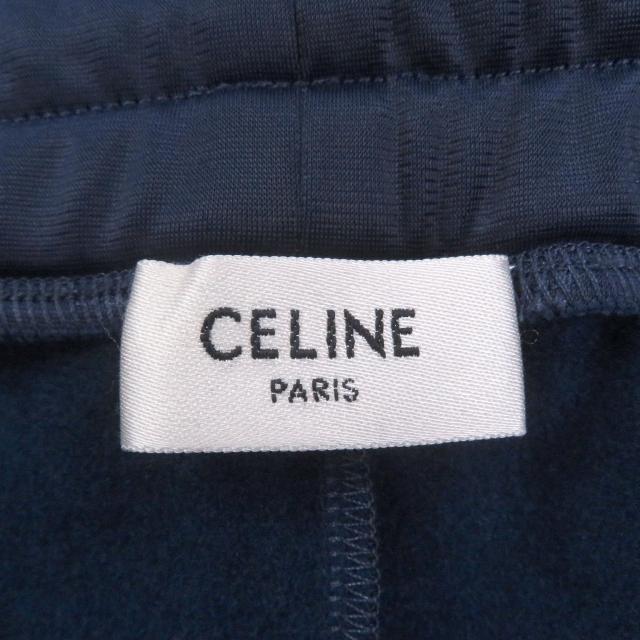 未使用品□CELINE セリーヌ 2Z722859W ロゴ刺繍 サイドライン ジャージ トラックパンツ ネイビー ホワイト M イタリア製 正規品 メンズ_5