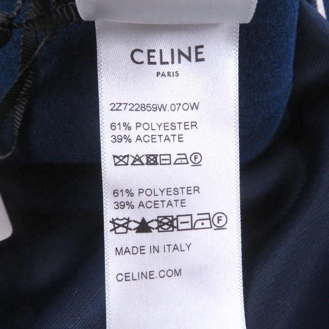 未使用品□CELINE セリーヌ 2Z722859W ロゴ刺繍 サイドライン ジャージ トラックパンツ ネイビー ホワイト M イタリア製 正規品 メンズ_7