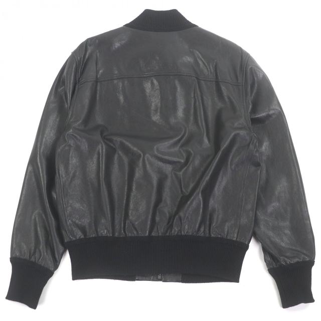 美品□GUCCI グッチ 621460 羊革 ウール GG金ボタン ボンバージャケット ライダースジャケット ブラック 48 イタリア製 正規品 メンズ_3