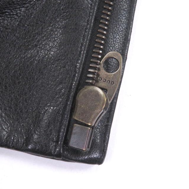 美品□GUCCI グッチ 621460 羊革 ウール GG金ボタン ボンバージャケット ライダースジャケット ブラック 48 イタリア製 正規品 メンズ_5