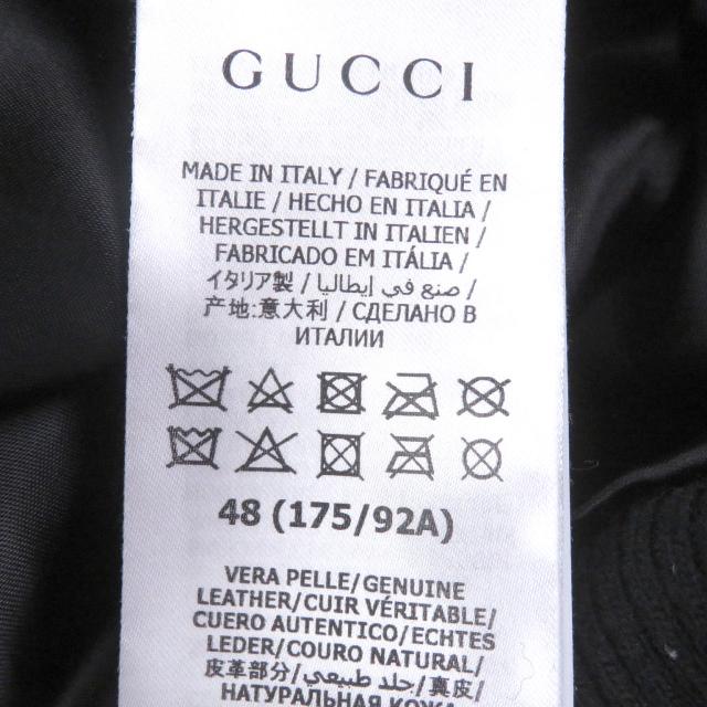 美品□GUCCI グッチ 621460 羊革 ウール GG金ボタン ボンバージャケット ライダースジャケット ブラック 48 イタリア製 正規品 メンズ_7