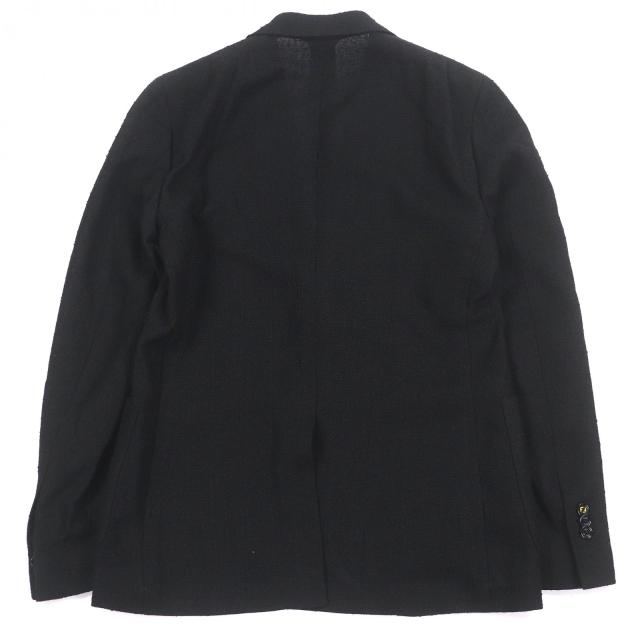 極美品□FENDI フェンディ FJ0595 リネン コットン シングル ブレザー テーラードジャケット ブラック 46 イタリア製 正規品 メンズ_3