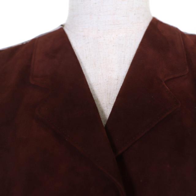 美品☆HERMES エルメス ヴィンテージ 褐色の男達の伝説 シルク100％ マルジェラ期 レザー切替 ベスト ブラウン 34 正規品 レディース_3