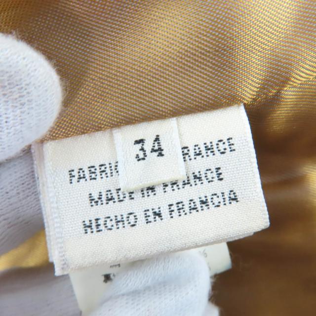 美品☆HERMES エルメス ヴィンテージ 褐色の男達の伝説 シルク100％ マルジェラ期 レザー切替 ベスト ブラウン 34 正規品 レディース_6