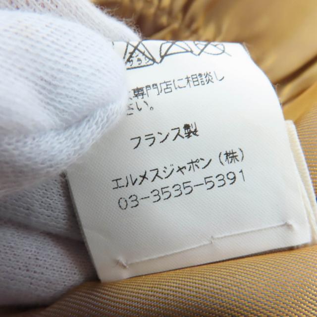 美品☆HERMES エルメス ヴィンテージ 褐色の男達の伝説 シルク100％ マルジェラ期 レザー切替 ベスト ブラウン 34 正規品 レディース_8