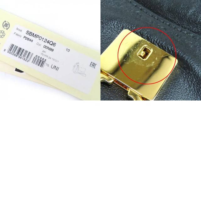 極美品△MARNI マルニ SBMP0124Q6 TRUNK SOFT EW レザー ロゴ ショルダーバッグ ブラック ゴールド金具 保存袋付 イタリア製 レディース_9