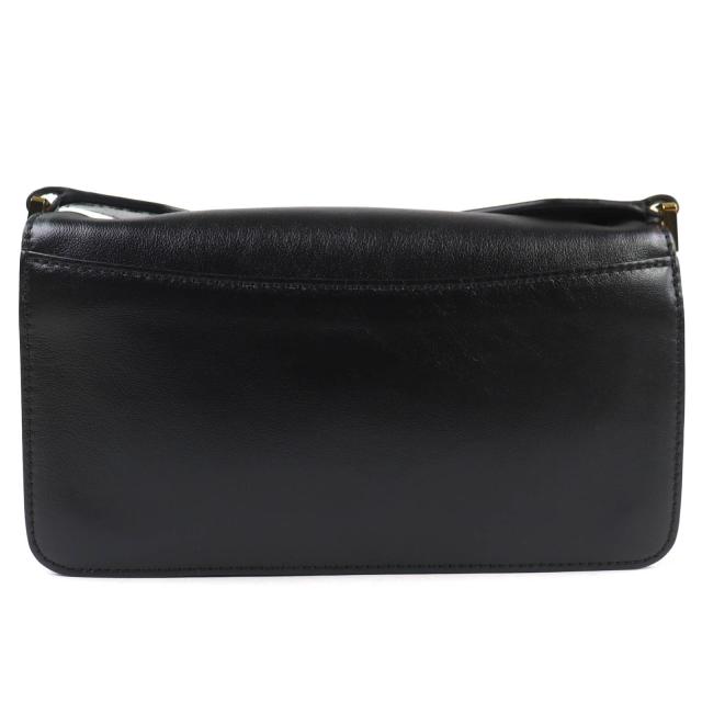 極美品△MARNI マルニ SBMP0124Q6 TRUNK SOFT EW レザー ロゴ ショルダーバッグ ブラック ゴールド金具 保存袋付 イタリア製 レディース_2