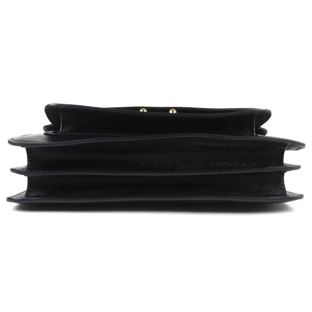 極美品△MARNI マルニ SBMP0124Q6 TRUNK SOFT EW レザー ロゴ ショルダーバッグ ブラック ゴールド金具 保存袋付 イタリア製 レディース_5