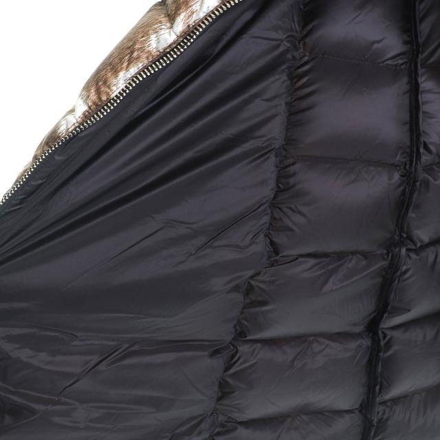 極美品△MONCLER モンクレール SUYEN スイエン ロゴジップ ファープリント ダウンジャケット ダウンコート ブラウン 0 正規品 定価278000_4