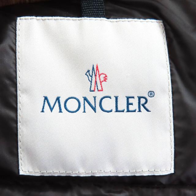 極美品△MONCLER モンクレール SUYEN スイエン ロゴジップ ファープリント ダウンジャケット ダウンコート ブラウン 0 正規品 定価278000_7