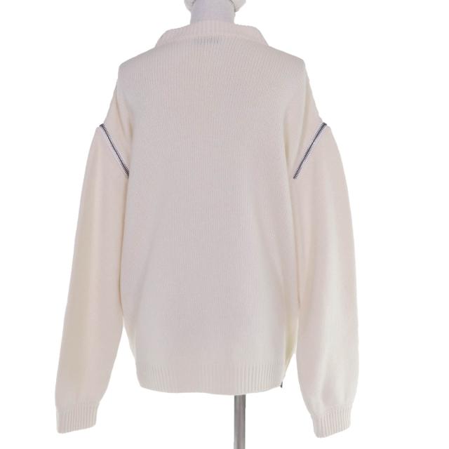 極美品☆TOM FORD トムフォード 2022年製 MAK1191 カシミヤ100％ ZIPデザイン 長袖 ニット ホワイト XXS イタリア製 正規品 レディース_2