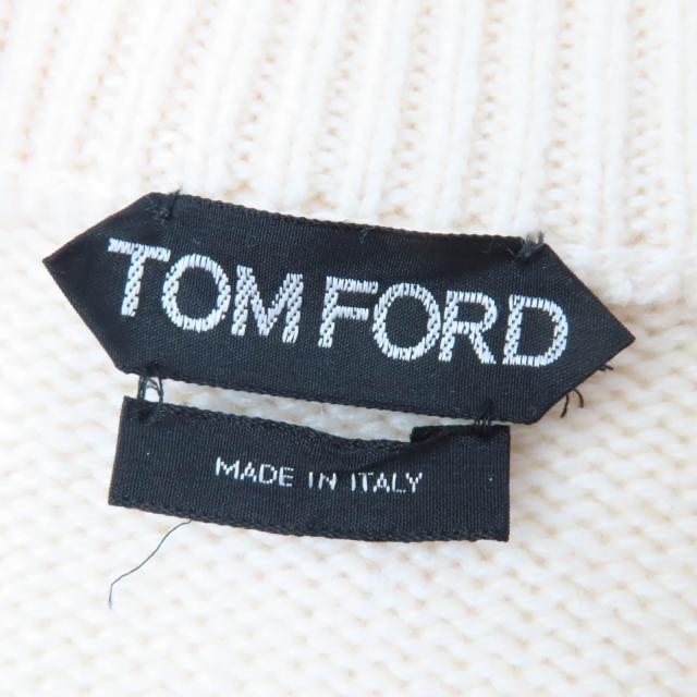 極美品☆TOM FORD トムフォード 2022年製 MAK1191 カシミヤ100％ ZIPデザイン 長袖 ニット ホワイト XXS イタリア製 正規品 レディース_5
