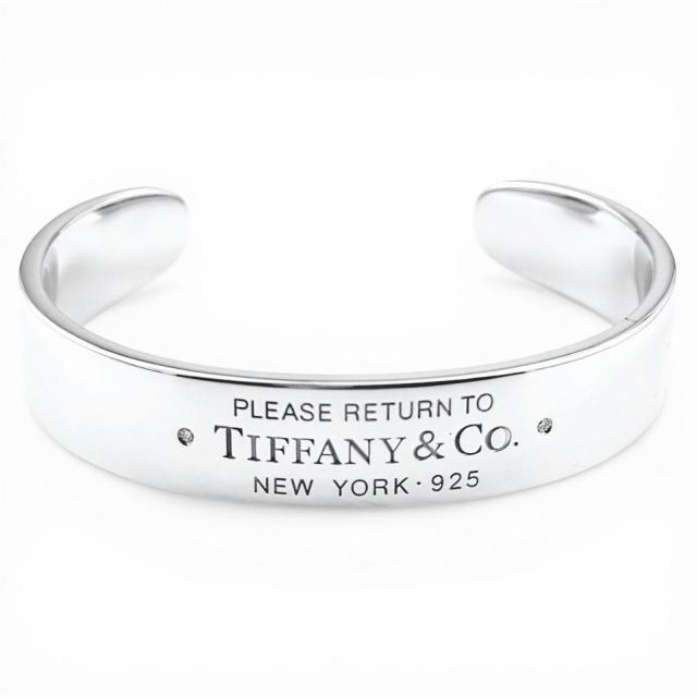 極美品◇TIFFANY&amp;Co. ティファニー リターントゥティファニー AG925 RTT ナローカフ ダイヤモンド バングル シルバー Sサイズ 重量33.2g