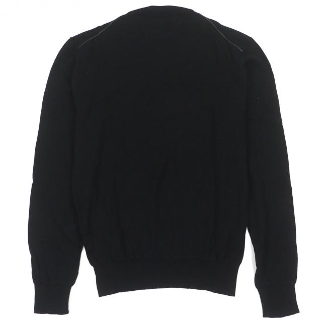 美品▽Berluti ベルルッティ カシミヤ シルク レザーパイピング クルー
