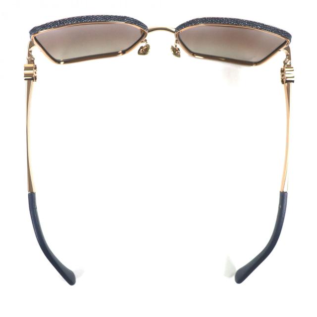 極美品▼CHANEL シャネル 4288-Q デニム ココマーク デニム切替 サングラス ゴールド ブルー 57□17 140 デモレンズ 箱付き レディース_5
