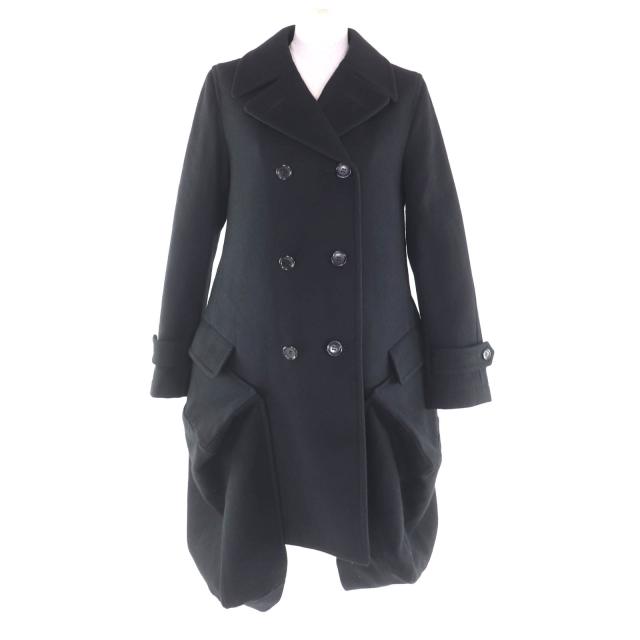 極美品★COMME des GARCONS コムデギャルソン GL-C002 ウール混 中綿 変形デザイン コート ブラック XS 日本製 正規品 レディース