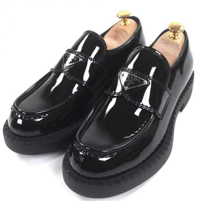 未使用品▽PRADA プラダ 2DE127 チョコレート パテントレザー