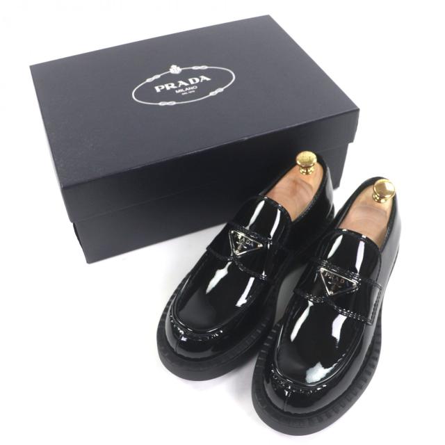 未使用品▽PRADA プラダ 2DE127 チョコレート パテントレザー