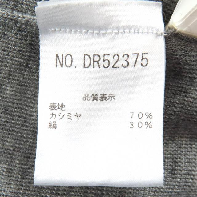 美品△Brunello Cucinelli ブルネロクチネリ カシミヤ シルク モニーレ装飾 Vネック 長袖 ロング ニット カーディガン グレー L 正規品_7
