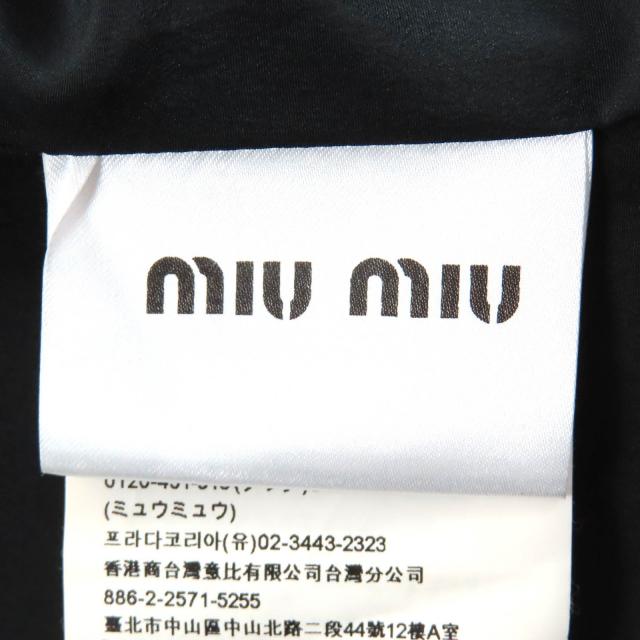 極美品△MIUMIU ミュウミュウ MF3152 星ビジュー付き Vネック ノースリーブ ワンピース ブラック 40 イタリア製 正規品 レディース_7